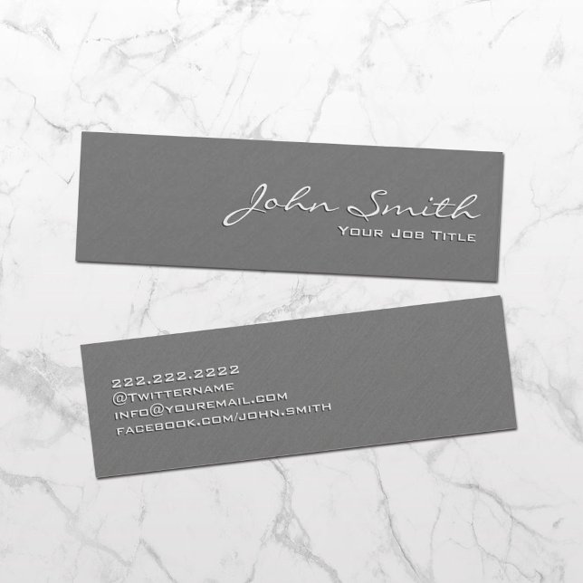 Plain Grey Wall Texture Mini Business Card (Creator Uploaded)