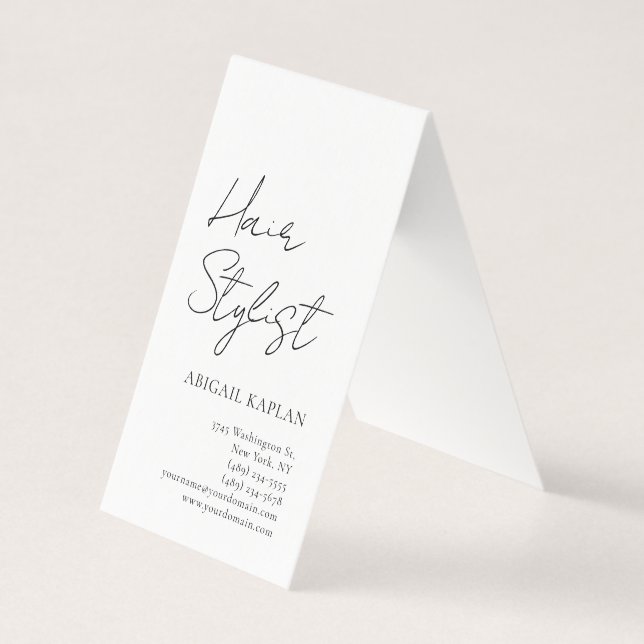 Plain Hair Stylist Modern Minimalist Elegant Business Card (Front)