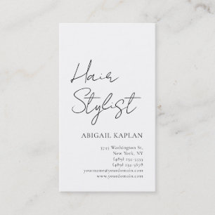 Plain Hair Stylist Modern Minimalist Elegant Business Card