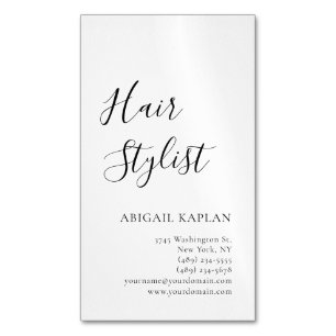 Plain Hair Stylist Modern Minimalist Elegant Magnetic Business Card