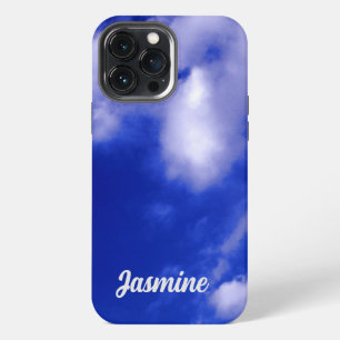 Plain Handwritten Own Name Blue Sky Clouds iPhone 13 Pro Max Case