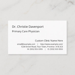 Plain, Health Care Specialist Business Card