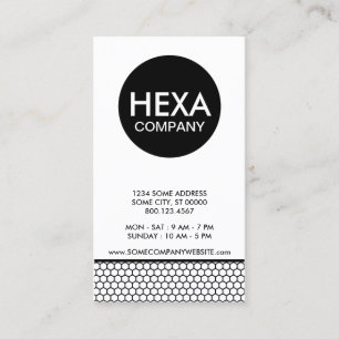 plain hexagonal company business card