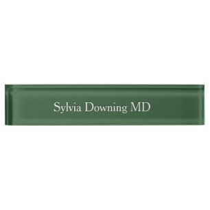 Plain Hunter Green Name and Title Nameplate