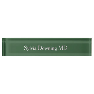 Plain Hunter Green Name and Title Nameplate