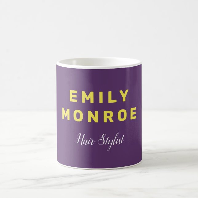 Plain Indigo & Yellow Modern Minimalist Coffee Mug (Center)