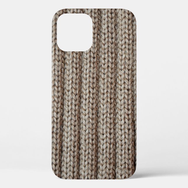 Plain knitted fabric, brown texture. Case-Mate iPhone case (Back)