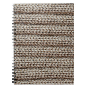 Plain knitted fabric, brown texture. notebook