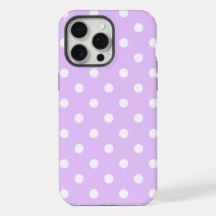 Plain Lavender With Lovely White Polka Dots iPhone 15 Pro Max Case