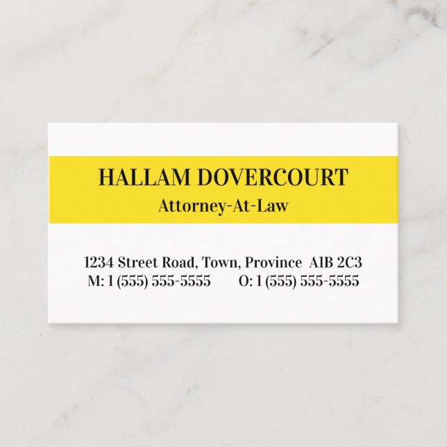Plain Law Professional Business Card (Front)