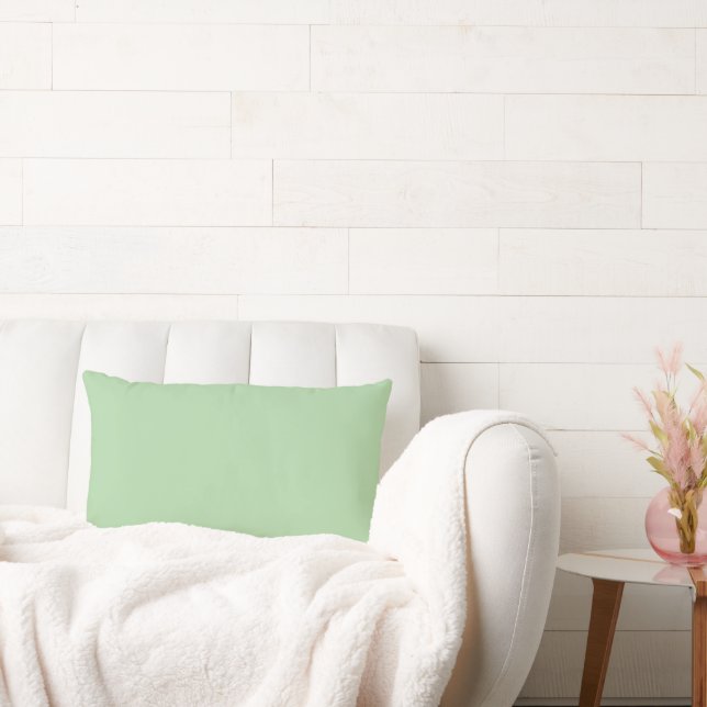 plain light-green lumbar throw pillow (Couch)