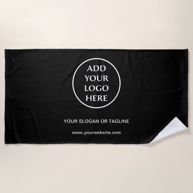 Plain Logo Business Company Corporate Professional Beach Towel (Front)