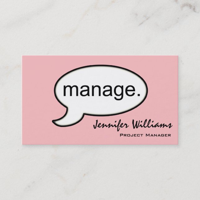 Plain Manager Management Modern Business Card (Front)