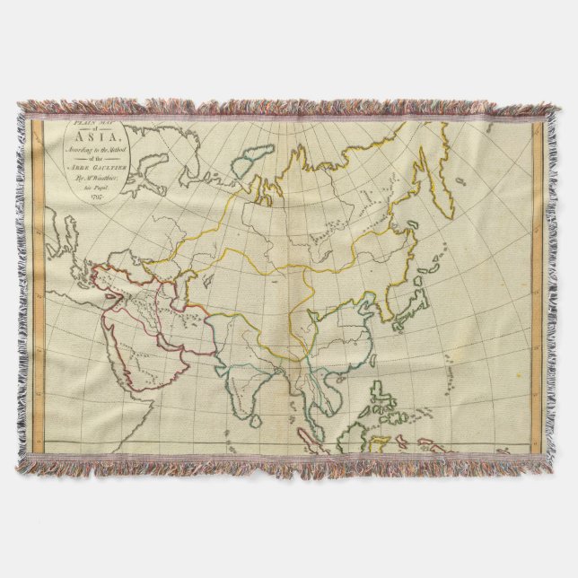 Plain map Asia Throw Blanket (Front)