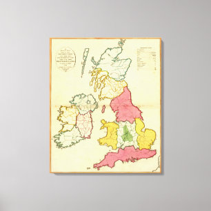 Plain map British Islands Canvas Print