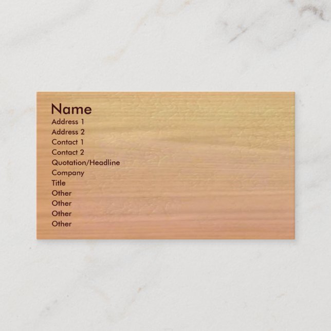 Plain Maple Wood Business Card (Front)