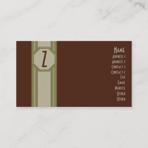 Plain Maroon, Green, & Tan Business Card