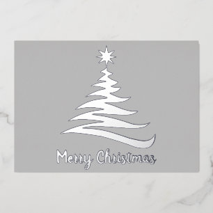 Plain Merry Christmas Tree Foil Silhouette
