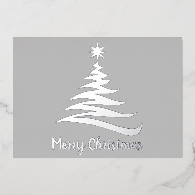 Plain Merry Christmas Tree Foil Silhouette (Front)