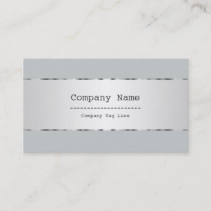 Plain Metallic Silver Design Stainless Steel Look Business Card