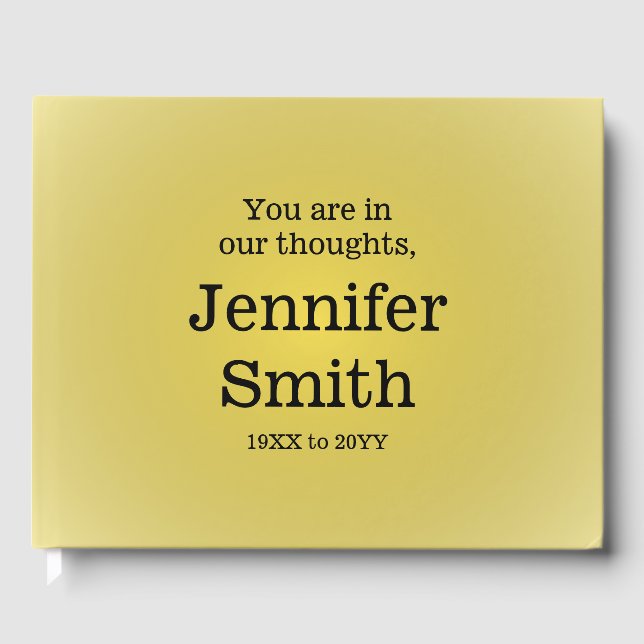 Plain, Minimal Funeral/Memorial Guestbook (Front)