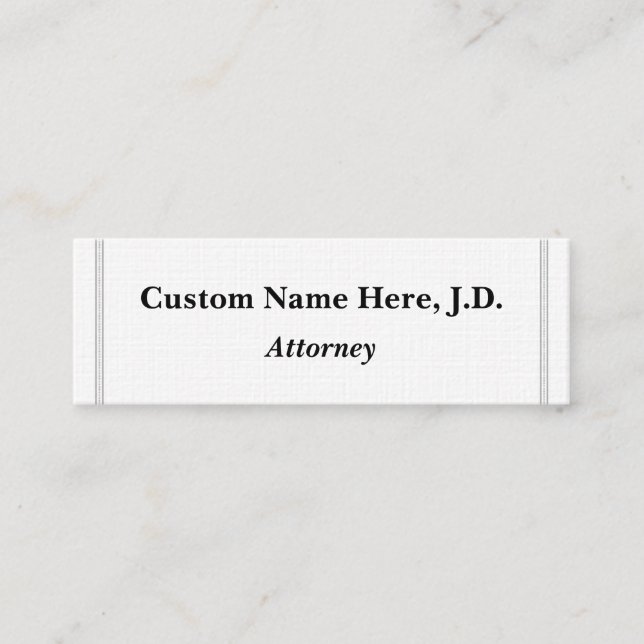 Plain & Minimalist Attorney Business Card (Front)