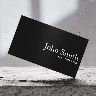 Plain Minimalist Black Chauffeur Professional Business Card