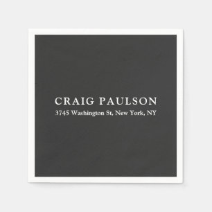 Plain Minimalist Elegant Classical Dark Grey Napkin
