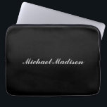 Plain Minimalist Modern Calligraphy Black Colour Laptop Sleeve<br><div class="desc">Trendy Modern Customise Professional Simple Design. You Can Easily Edit Details on the Product.</div>