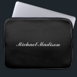 Plain Minimalist Modern Calligraphy Black Colour Laptop Sleeve<br><div class="desc">Trendy Modern Customise Professional Simple Design. You Can Easily Edit Details on the Product.</div>