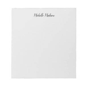 Plain Minimalist Modern Handwriting Calligraphy Notepad