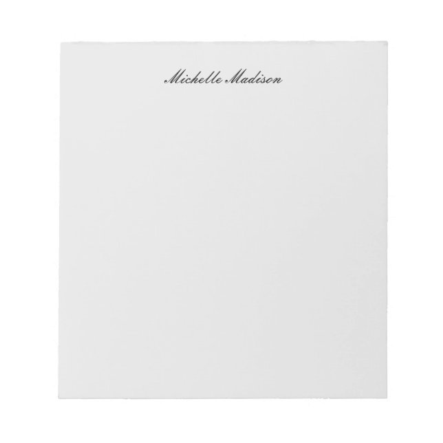 Plain Minimalist Modern Handwriting Calligraphy Notepad (Front)