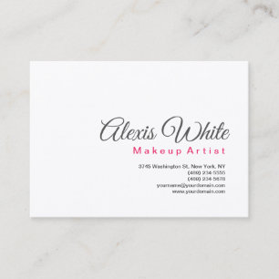 Plain Minimalist Modern Simple White Makeup Artist Business Card
