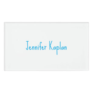 Plain Minimalist Professional Casual Handwriting Name Tag