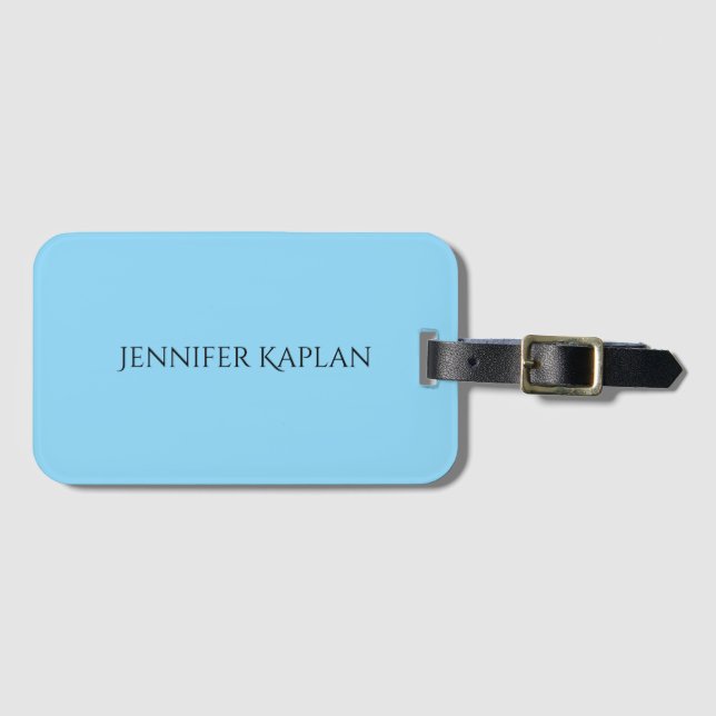Plain Minimalist Professional Modern Luggage Tag (Front Horizontal)