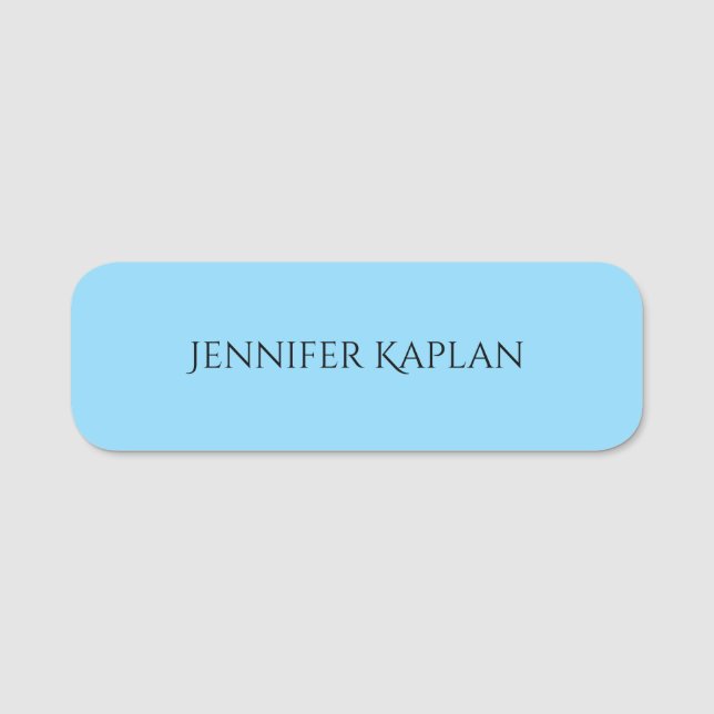 Plain Minimalist Professional Modern Name Tag (Front)