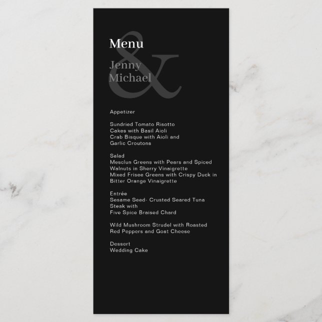 Plain modern and black menu (Front)