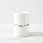 Plain Modern Black & White Minimalist Bone China Mug<br><div class="desc">This template can be customised to meet all professional occupations.</div>