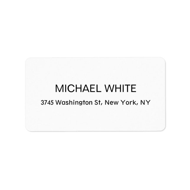 Plain Modern Black & White Minimalist Label (Front)