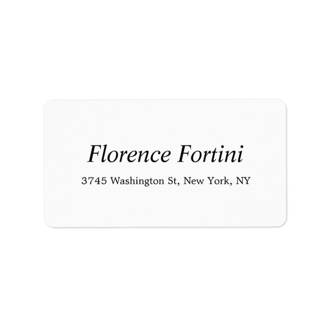 Plain Modern Black & White Minimalist Label (Front)