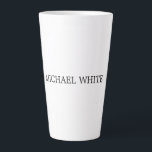 Plain Modern Black & White Minimalist Latte Mug<br><div class="desc">This template can be customised to meet all professional occupations.</div>