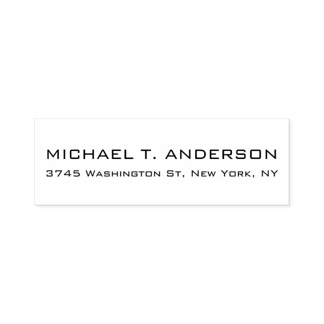 Plain Modern Black White Minimalist Self-inking Stamp (Design)