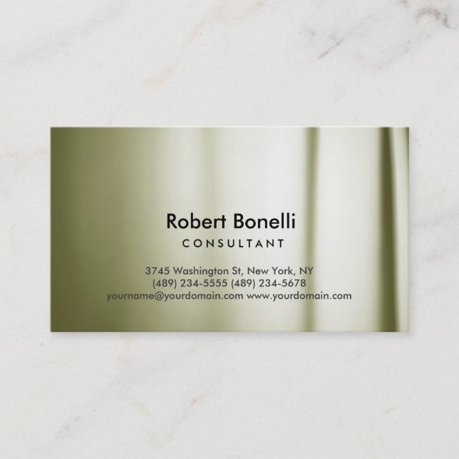 Plain Modern Consultant Business Card (Front)