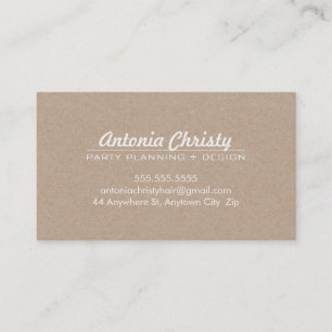 PLAIN MODERN ECO kraft modern bold white writing Business Card