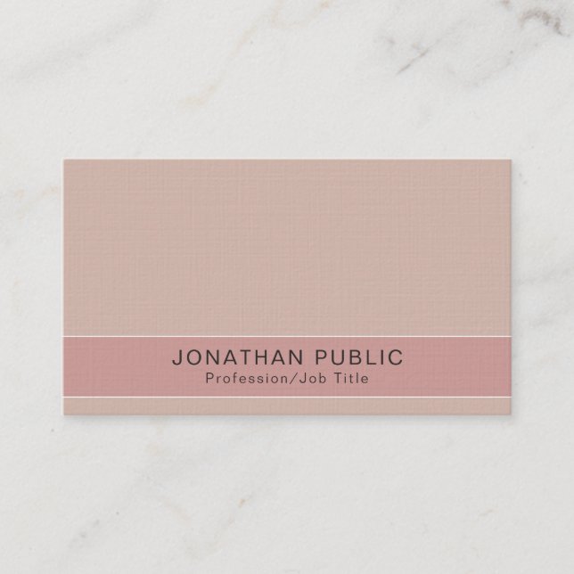 Plain Modern Elegant Colours Premium Linen Luxury Business Card (Front)