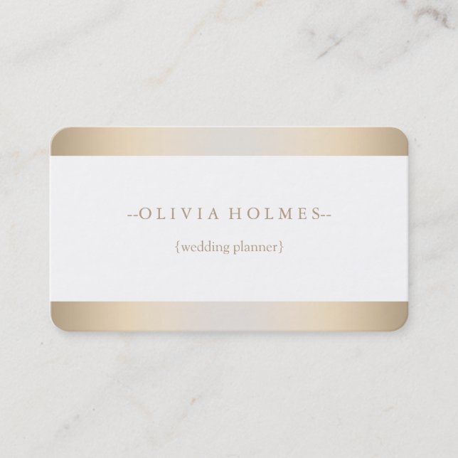 Plain Modern Elegant Gold Foil Metal Professional Business Card (Front)