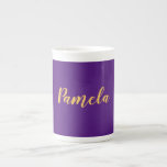 Plain Modern Minimalist Add Your Own Name Bone China Mug<br><div class="desc">You can easily change the fonts and colours. You can also add your logo and the background image as you like.</div>