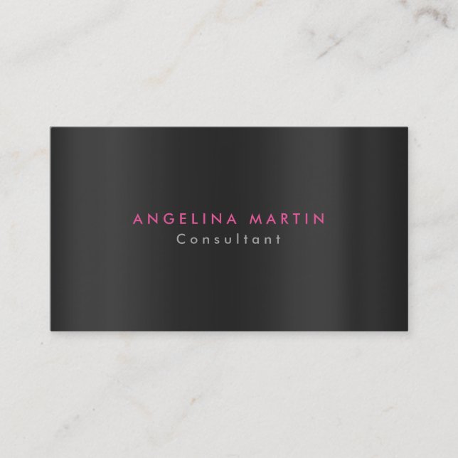 Plain Modern Minimalist Feminine Grey Original Business Card (Front)