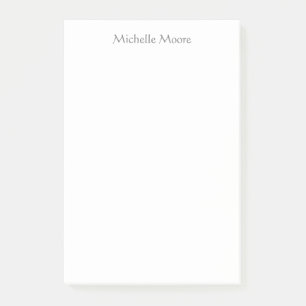 Plain Modern Minimalist Name Personalised Post-it Notes