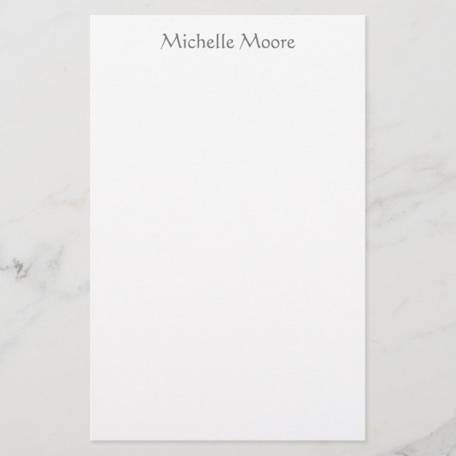 Plain Modern Minimalist Name Personalised Stationery (Front)